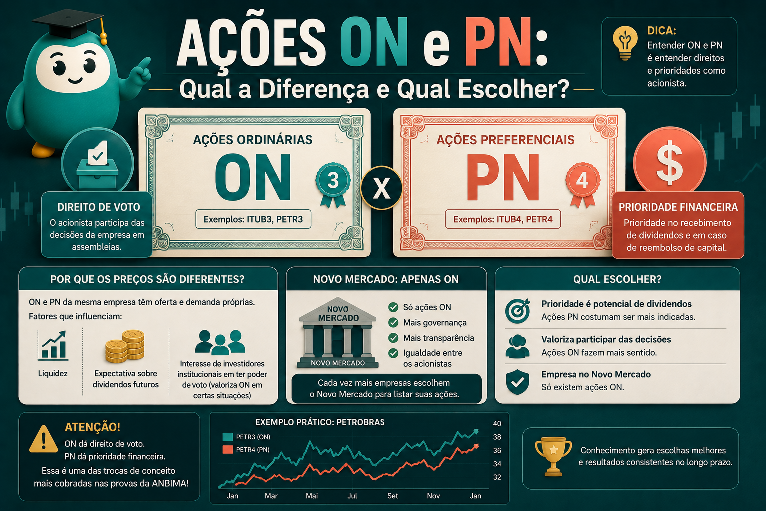 Ações ON e PN: Qual a Diferença e Qual Escolher?