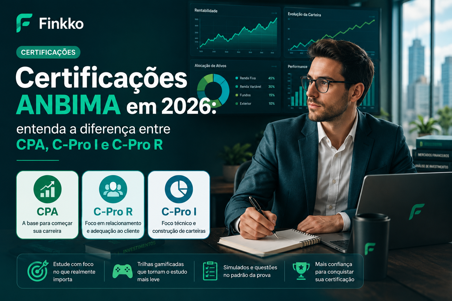Certificações ANBIMA em 2026: entenda a diferença entre CPA, C-Pro I e C-Pro R